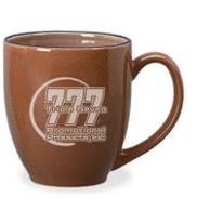 16 Oz. St. Paul Bistro Mug w/ Colored Trim (Brown/Blue)